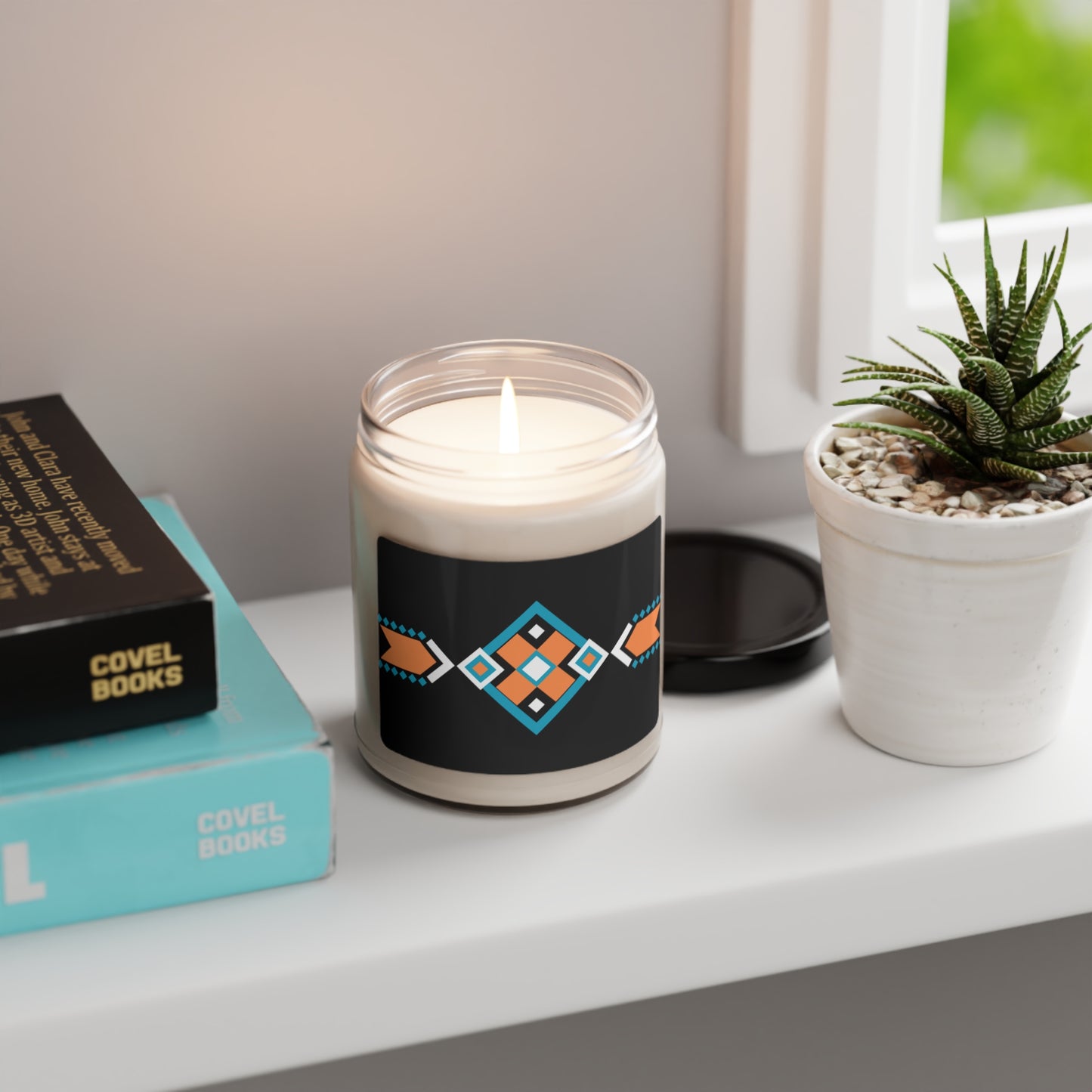 "Geometric Harmony" 9 oz Soy Cinnamon Vanilla Scented Candle