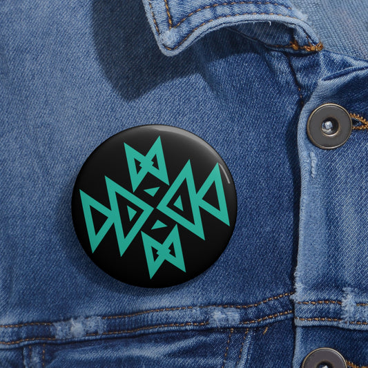 2.25" Blue Geometric Button Pin