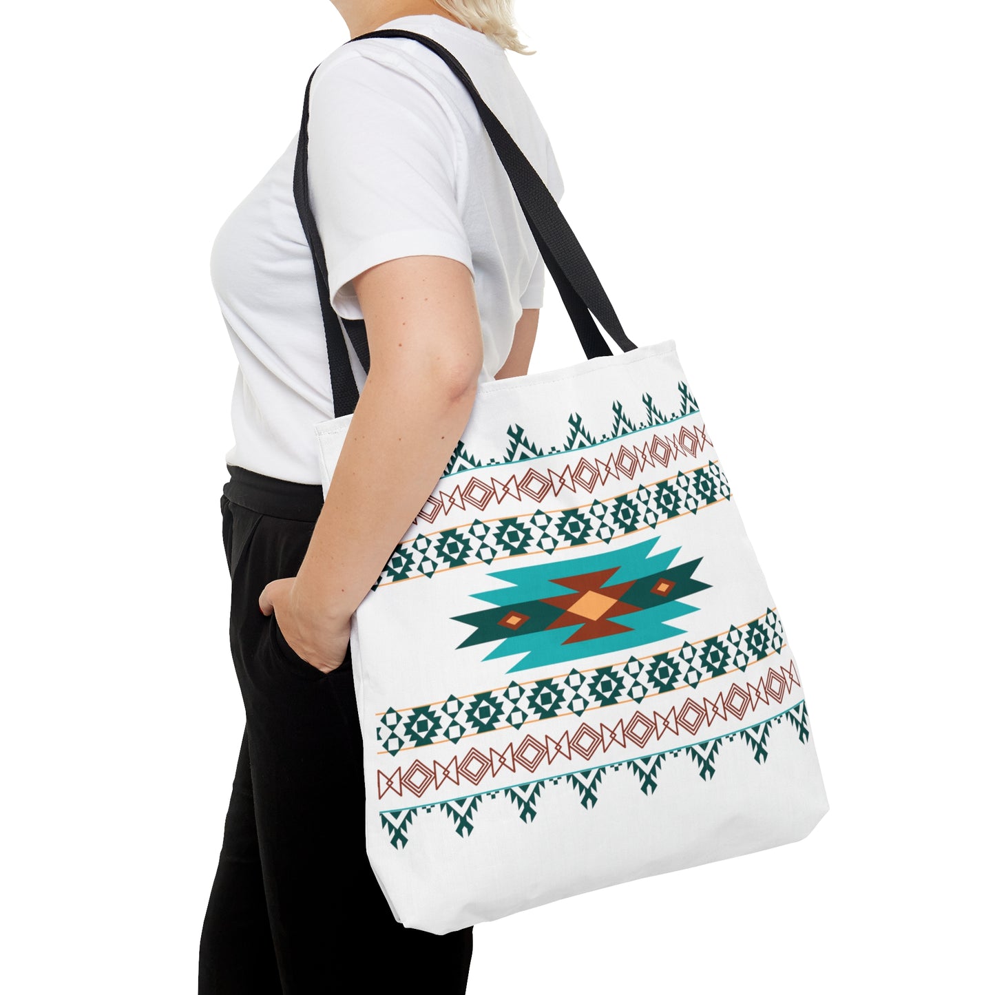 Multi-Color Geometric Pattern Tote Bag