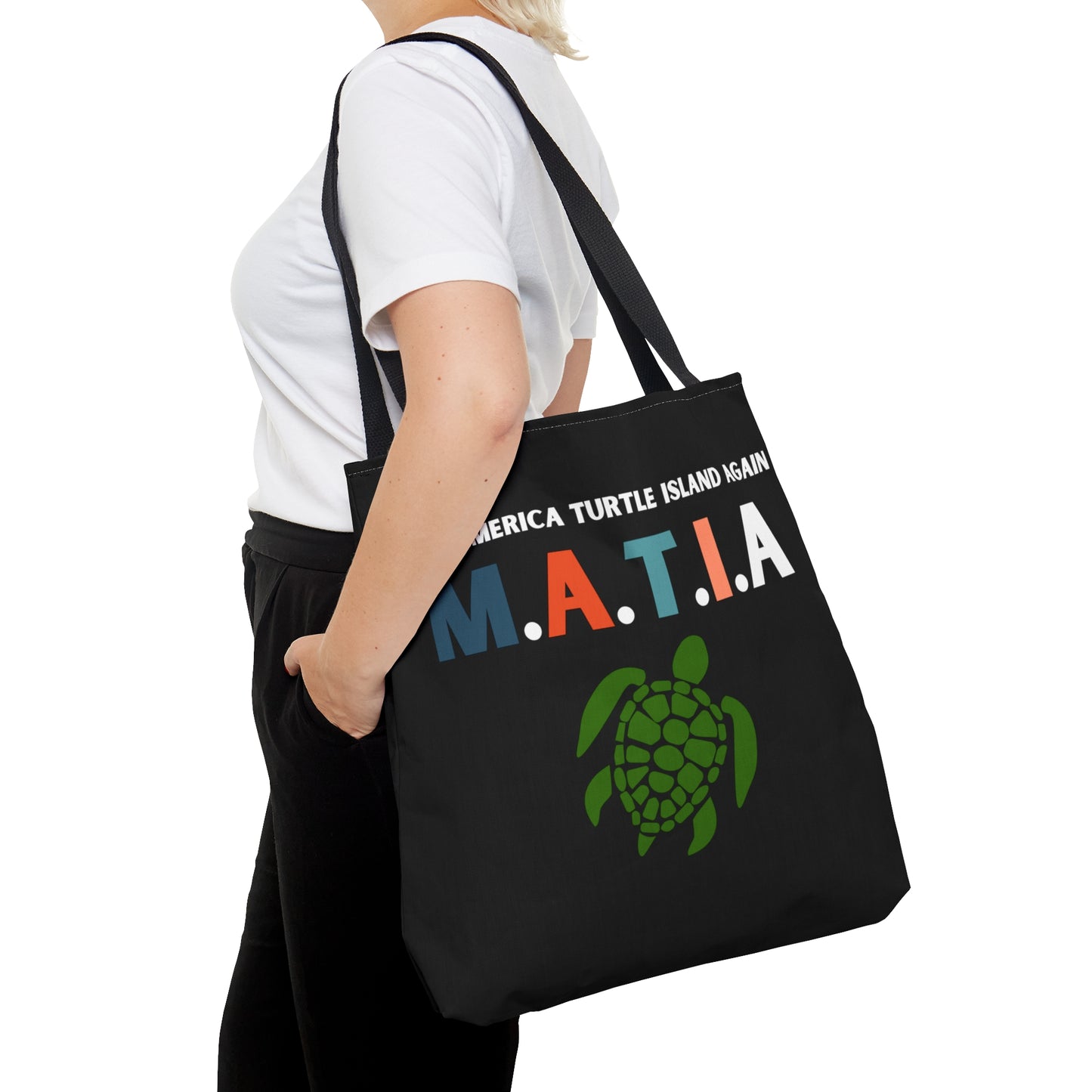 "Make Turtle Island Again" Black Tote Bag