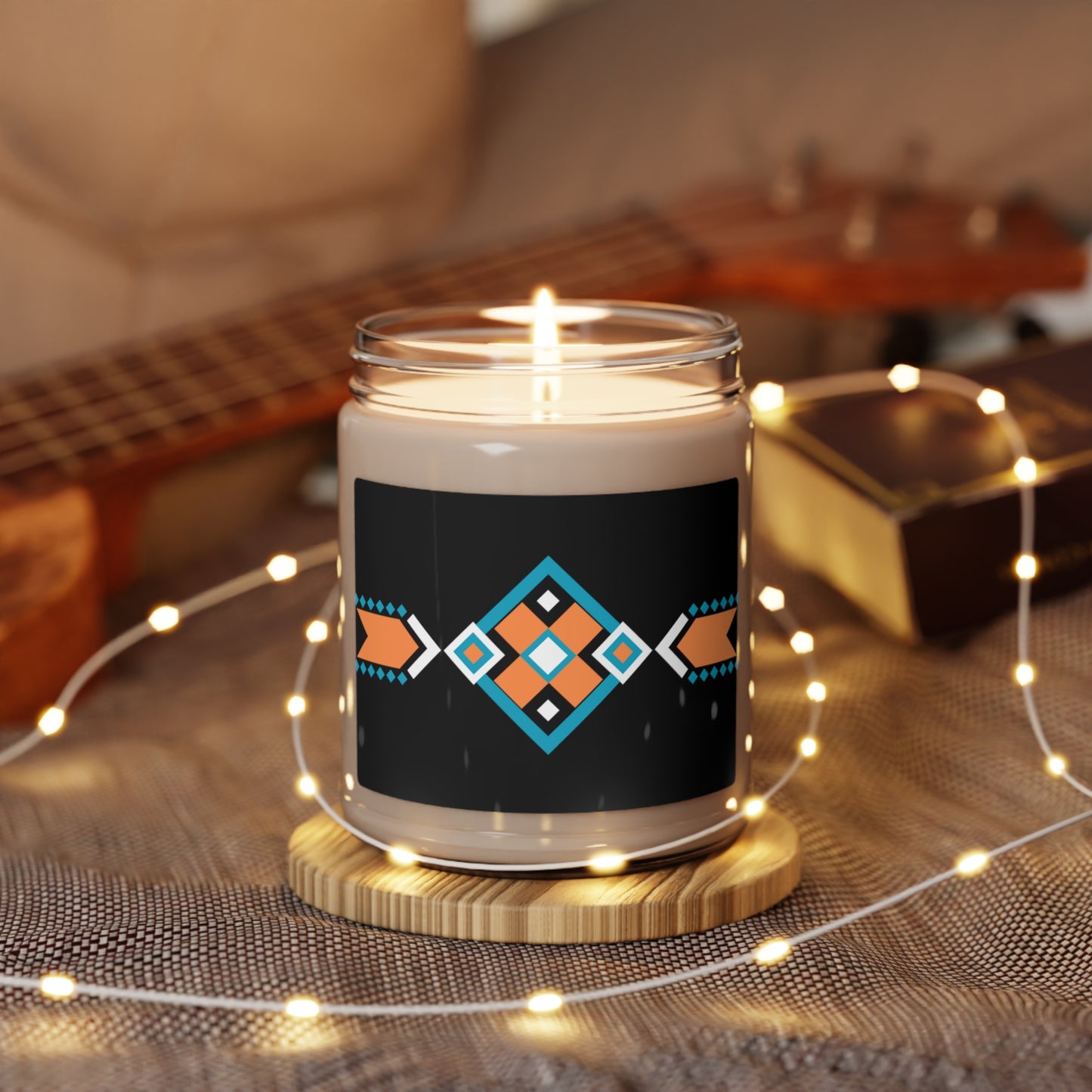 "Geometric Harmony" 9 oz Soy Cinnamon Vanilla Scented Candle