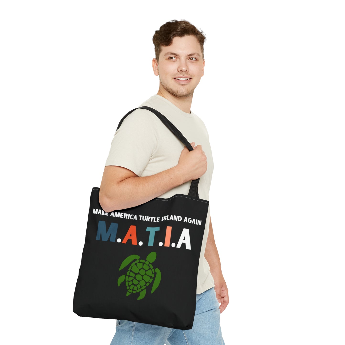 "Make Turtle Island Again" Black Tote Bag