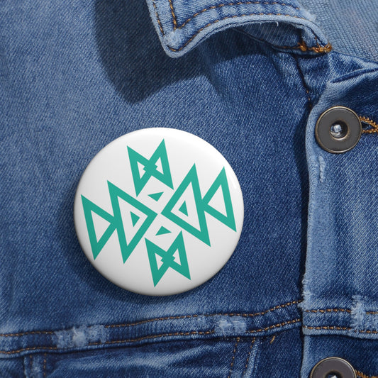 2.25" Blue Geometric Button Pin