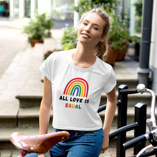 "All Love Is Equal" Rainbow Cropped T-Shirt