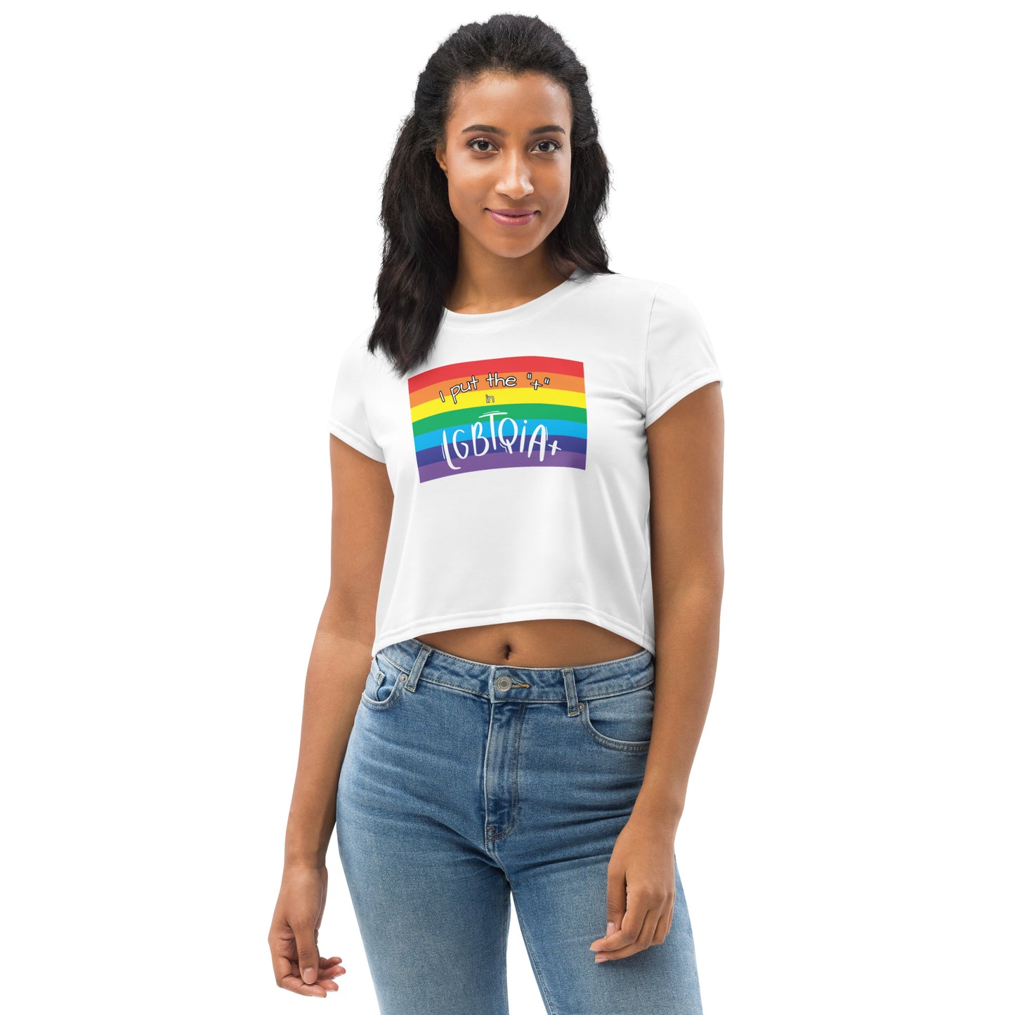 Women's Cropped T-Shirt - "I Put the + in LGBTQIA+": Celebrate Diversity and Inclusivity