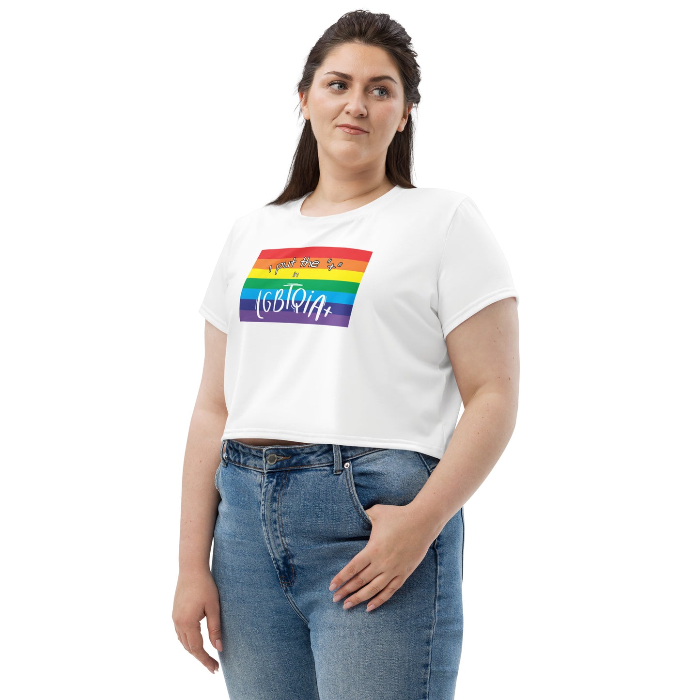 Women's Cropped T-Shirt - "I Put the + in LGBTQIA+": Celebrate Diversity and Inclusivity