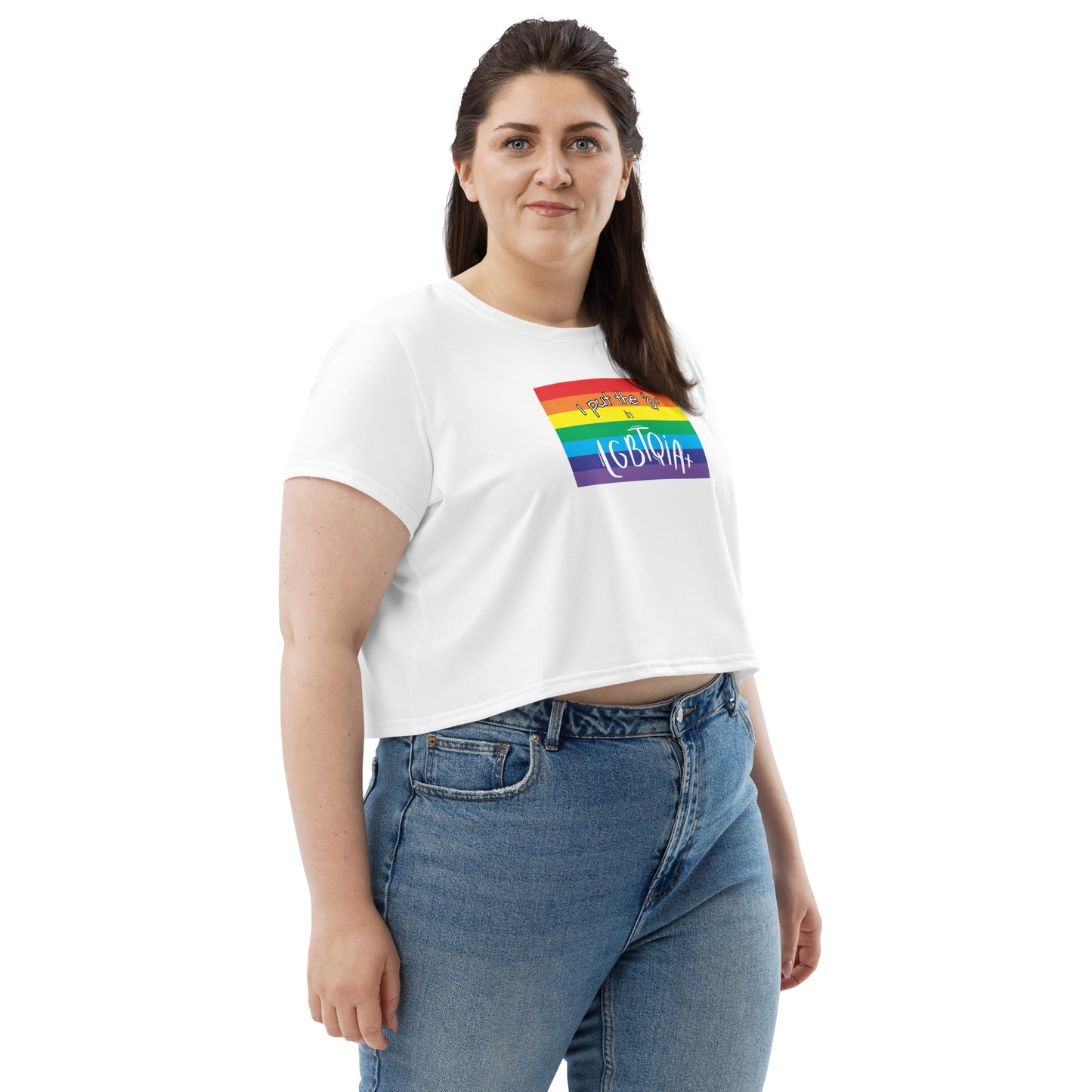 Women's Cropped T-Shirt - "I Put the Q in LGBTQIA+": Embrace Queer Identity and Inclusivity