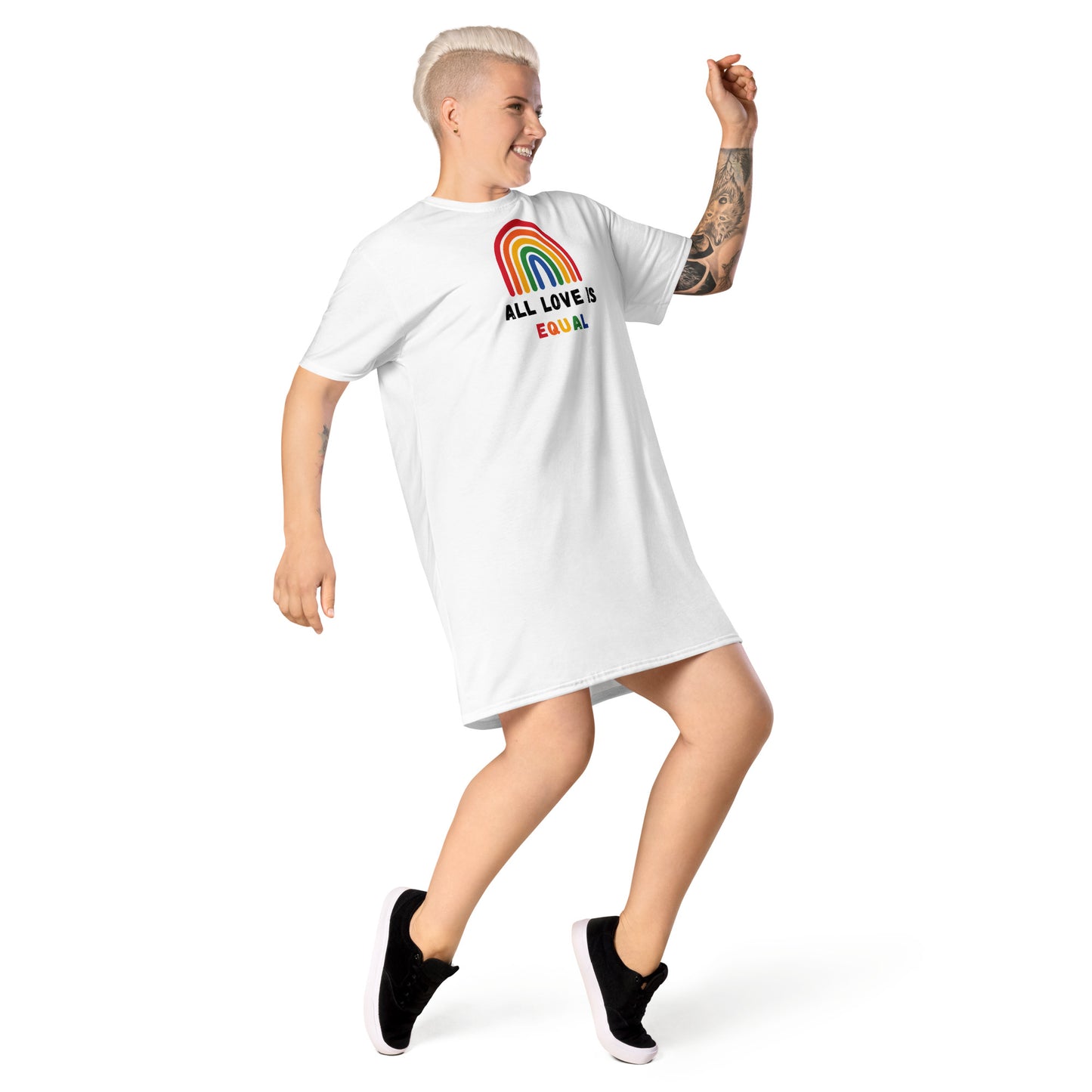 "All Love is Equal" Rainbow T-Shirt Dress