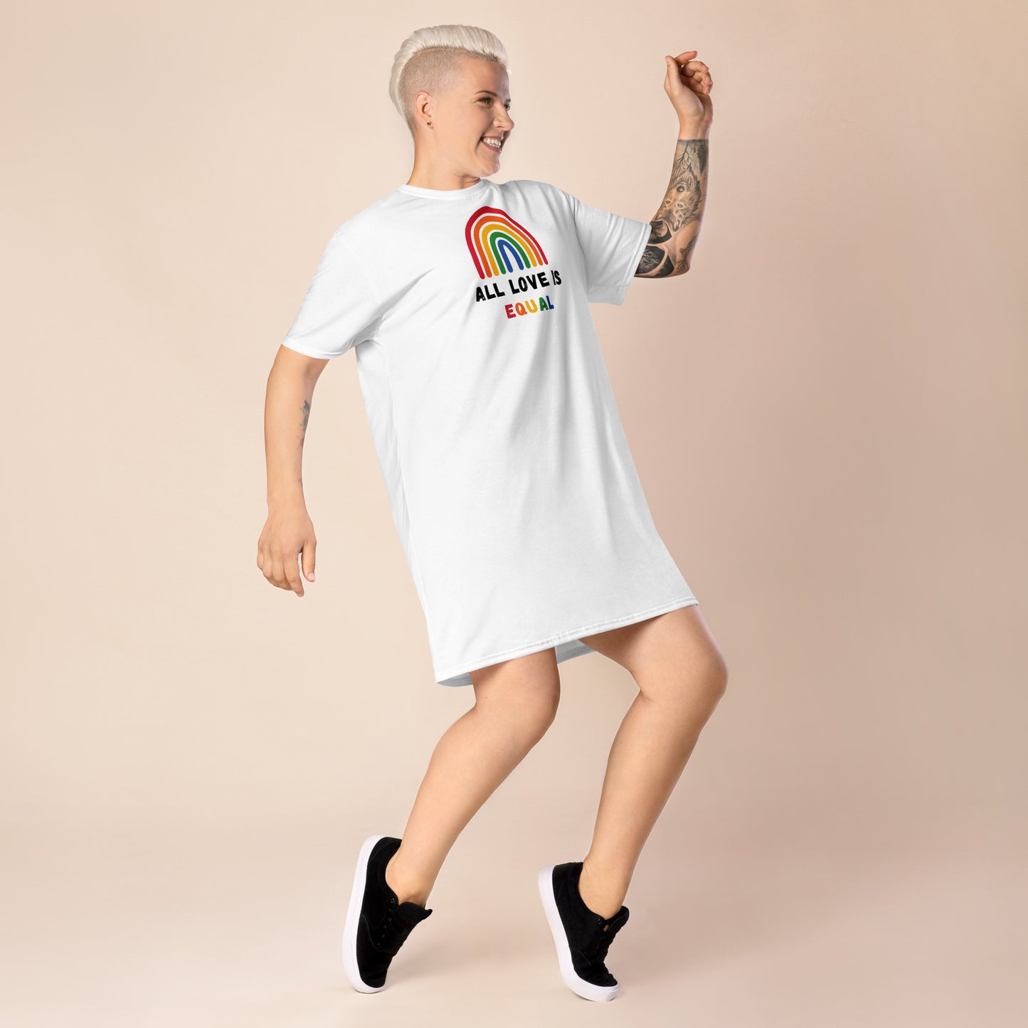 "All Love is Equal" Rainbow T-Shirt Dress