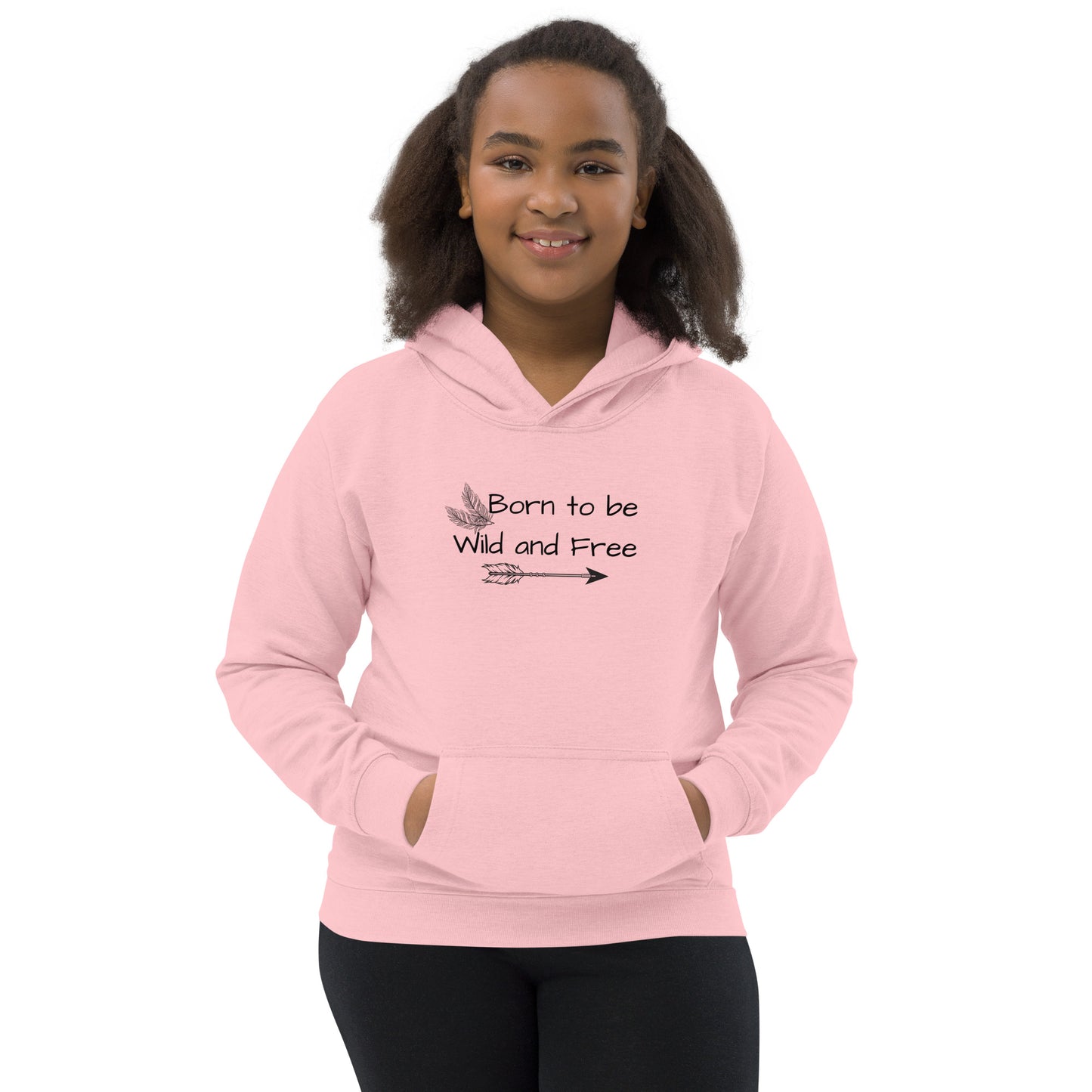 "Born to Be Wild and Free" Youth Heavy Blend Hooded Sweatshirt