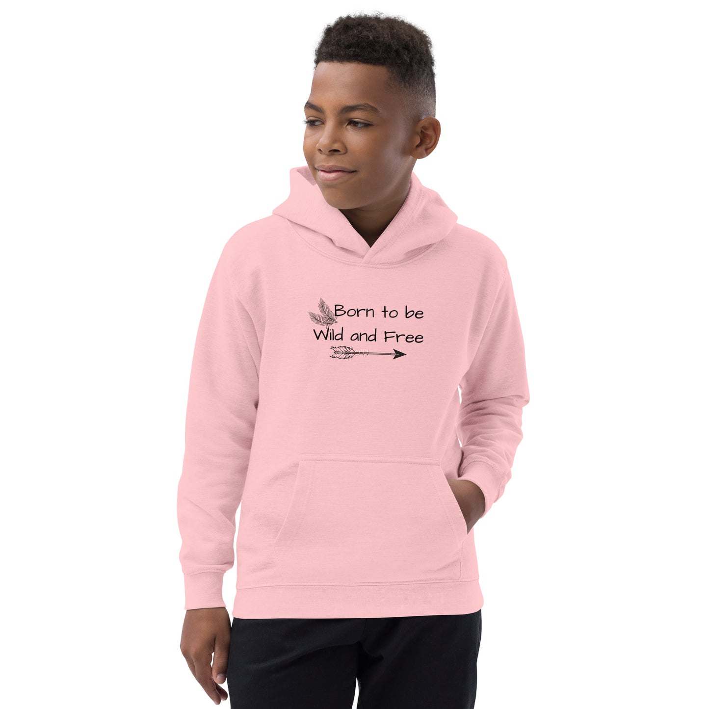 "Born to Be Wild and Free" Youth Heavy Blend Hooded Sweatshirt