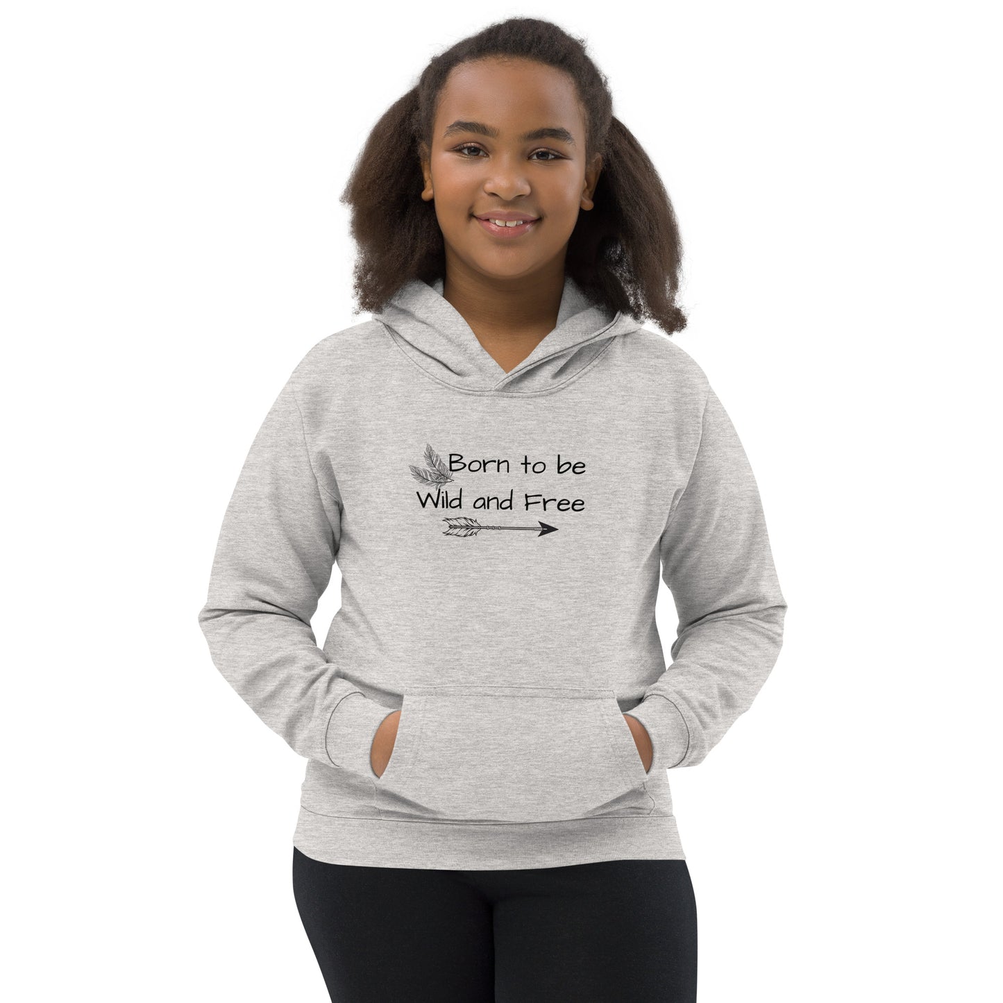 "Born to Be Wild and Free" Youth Heavy Blend Hooded Sweatshirt