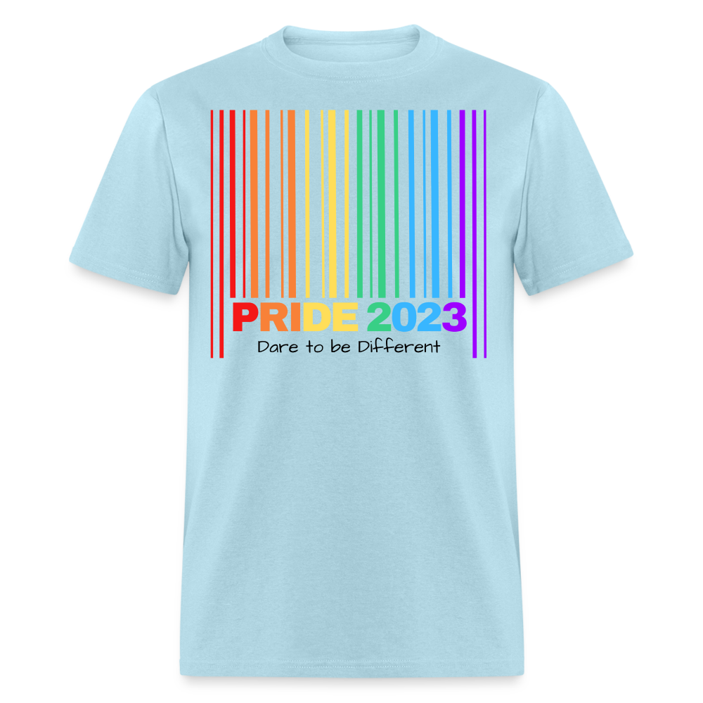 Unisex Pride 2023 Dare to Be Different T-Shirt - Rainbow Design - powder blue