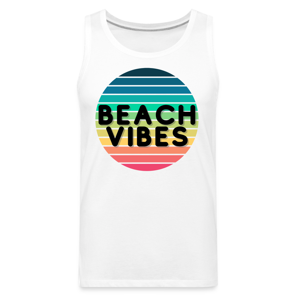 Beach Vibes MensJersey Tank - white