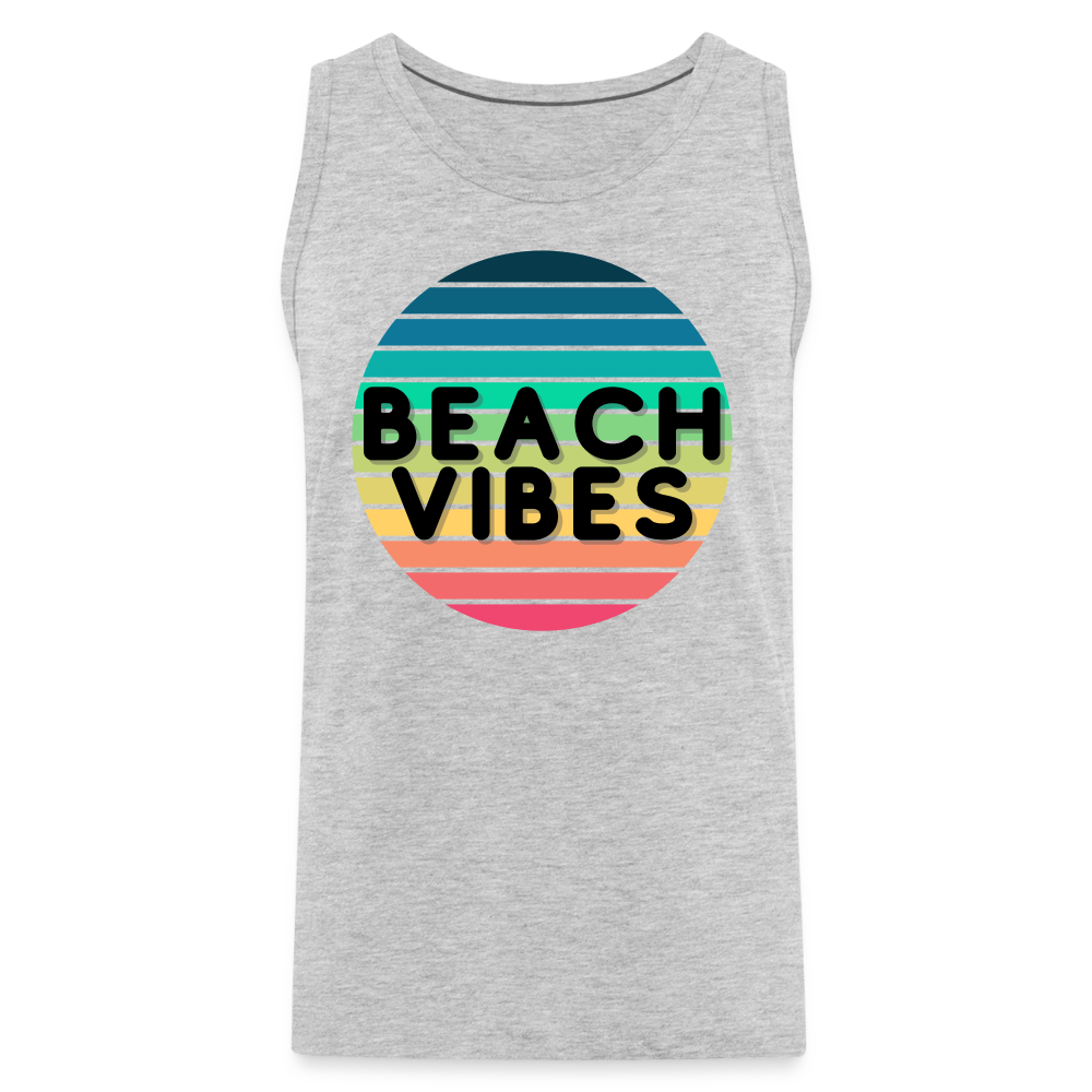 Beach Vibes MensJersey Tank - heather gray