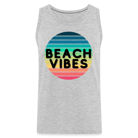 Beach Vibes MensJersey Tank - heather gray