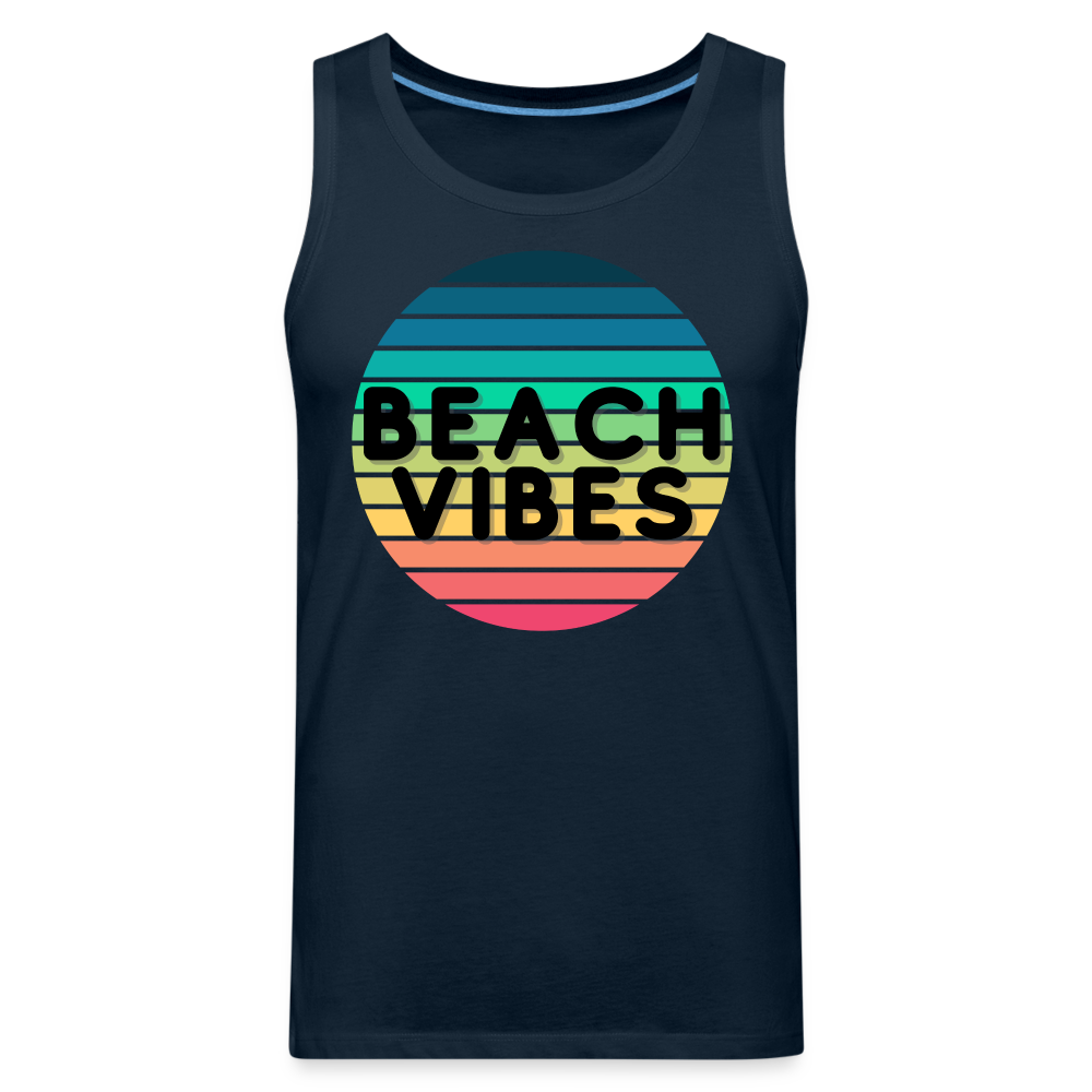 Beach Vibes MensJersey Tank - deep navy