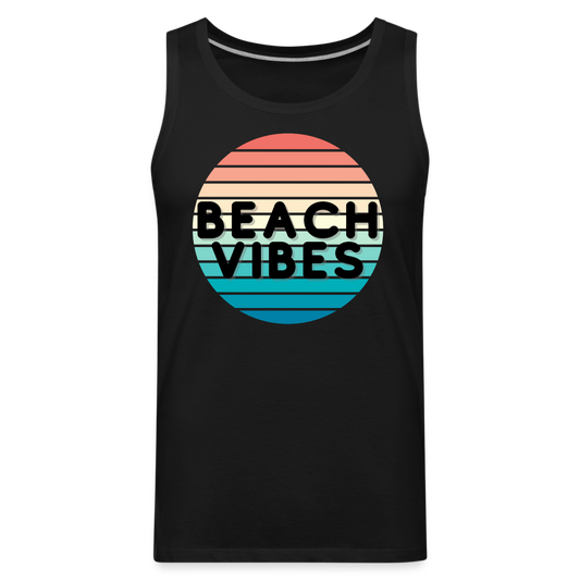 Beach Vibes Sunrise Mens Jersey Tank - black