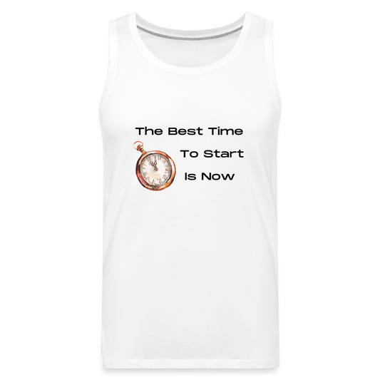 Men's Jersey Tank - "The best to Start is Now" - white