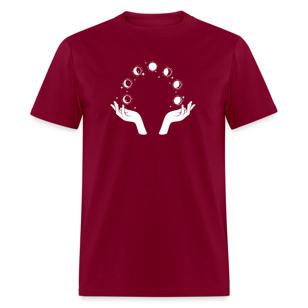 Celestial Moon Phases Unisex Halloween T-Shirt: Embrace the Cosmic Vibes - burgundy