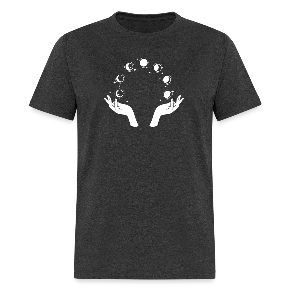 Celestial Moon Phases Unisex Halloween T-Shirt: Embrace the Cosmic Vibes - heather black