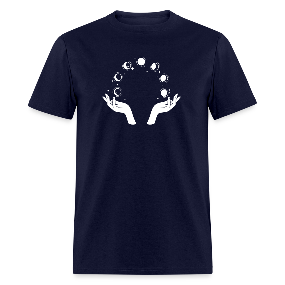 Celestial Moon Phases Unisex Halloween T-Shirt: Embrace the Cosmic Vibes - navy