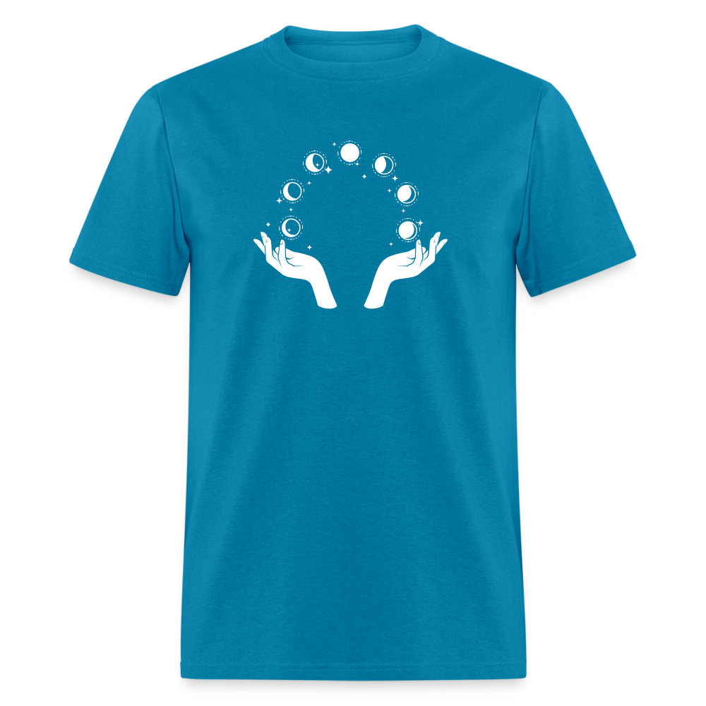 Celestial Moon Phases Unisex Halloween T-Shirt: Embrace the Cosmic Vibes - turquoise