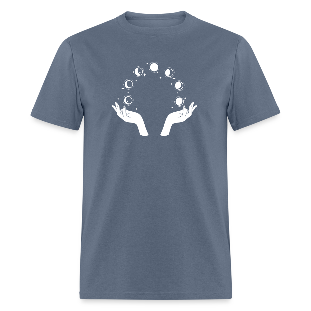 Celestial Moon Phases Unisex Halloween T-Shirt: Embrace the Cosmic Vibes - denim