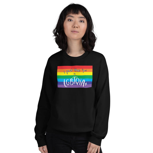 "I Put the T in LGBTQIA+" Crewneck Sweatshirt: Celebrating Transgender Pride and Inclusion