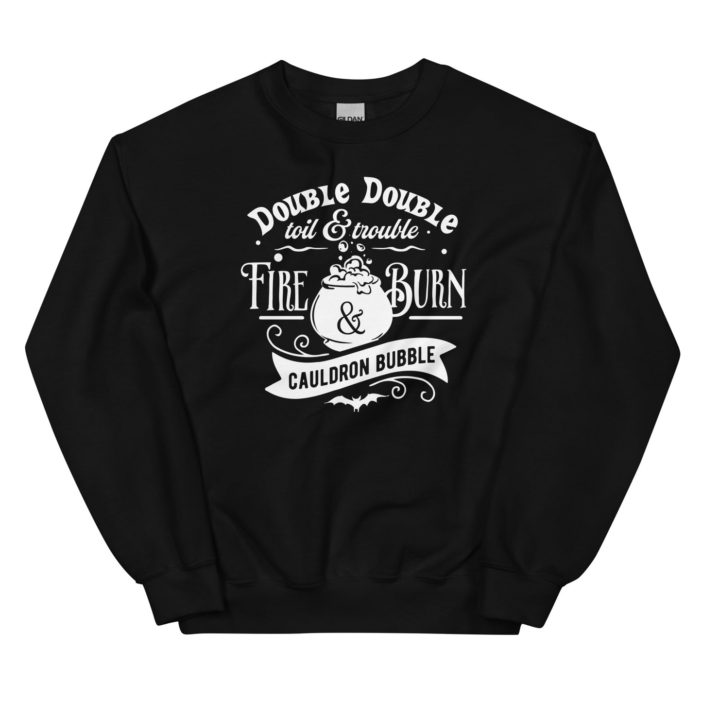 Enchanting "Double Double Toil and Trouble" Unisex Crewneck Sweatshirt: Embrace the Magic of Halloween