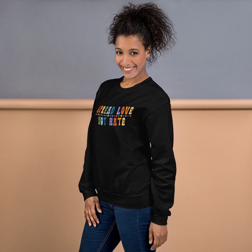 Spread Love Not Hate Crewneck Sweatshirt: Promoting Unity and Compassion