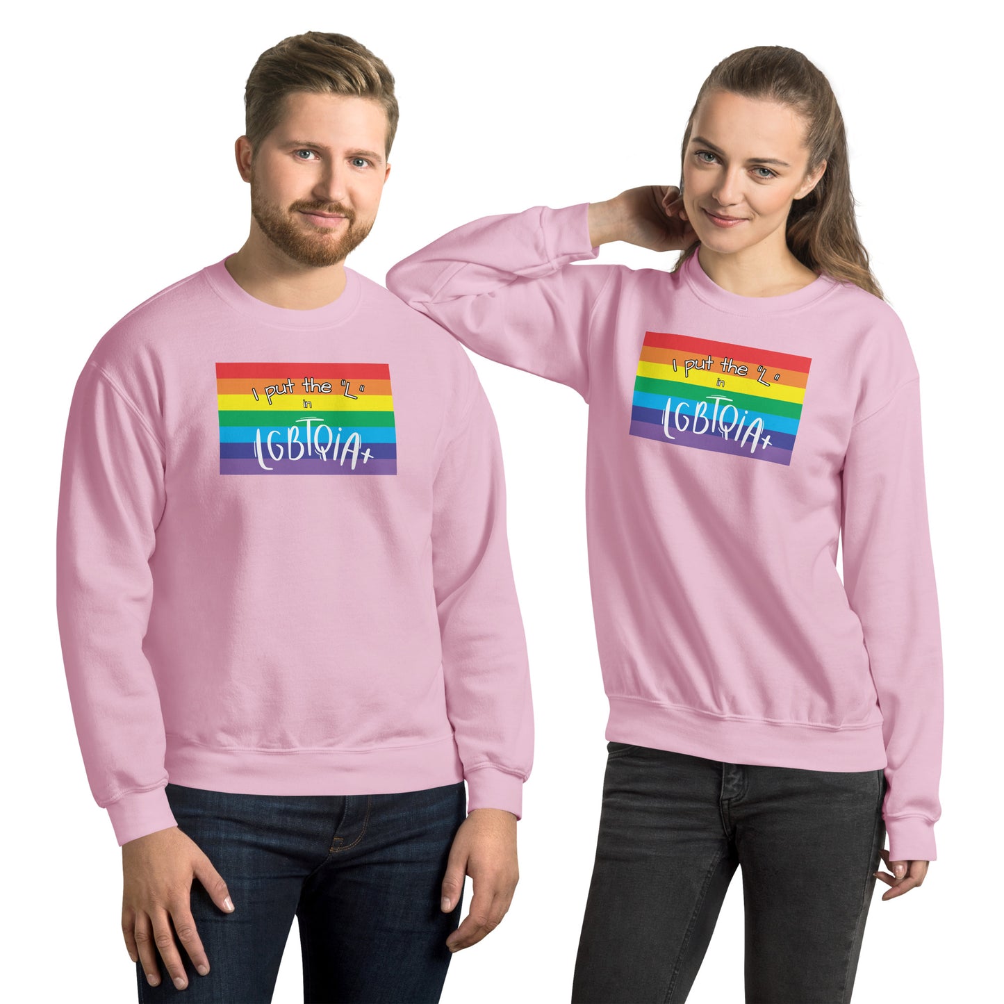 "I Put the L in LGBTQIA+" Crewneck Sweatshirt: Celebrating Individuality and Inclusivity