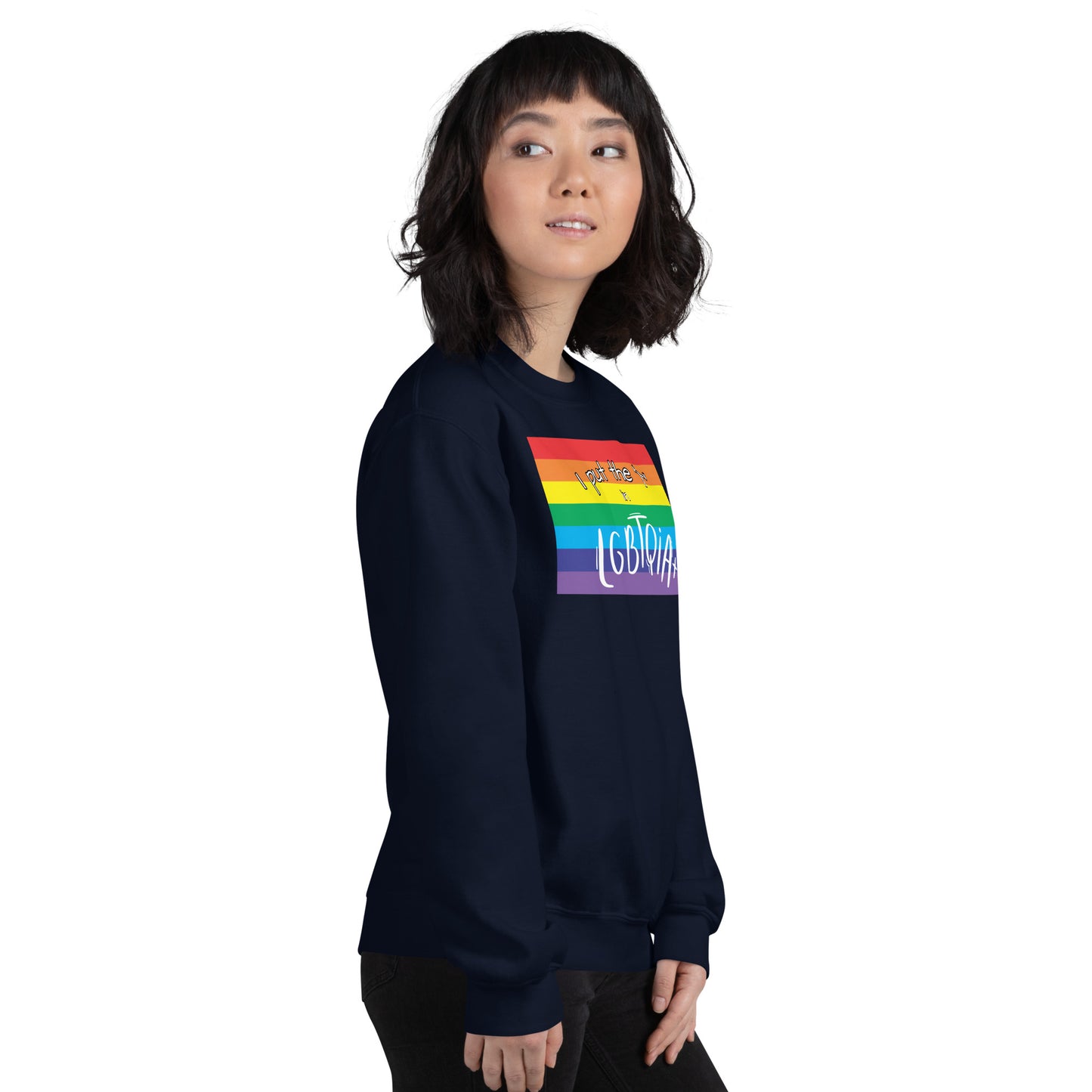 "I Put the T in LGBTQIA+" Crewneck Sweatshirt: Celebrating Transgender Pride and Inclusion