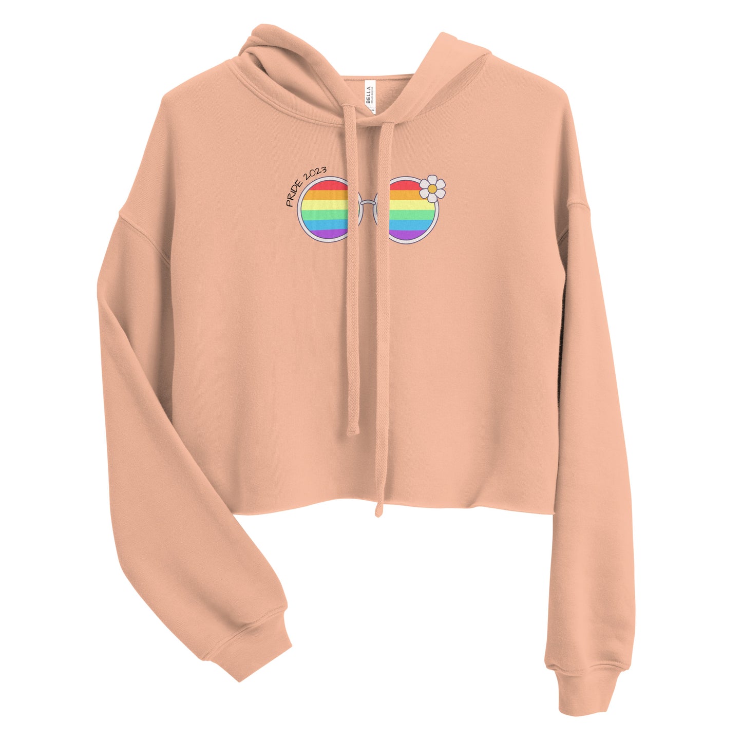 Women's Rainbow Sunglasses Graphic Cropped Hoodie: Embrace Vibrancy and Fun with a Fashionable Twist