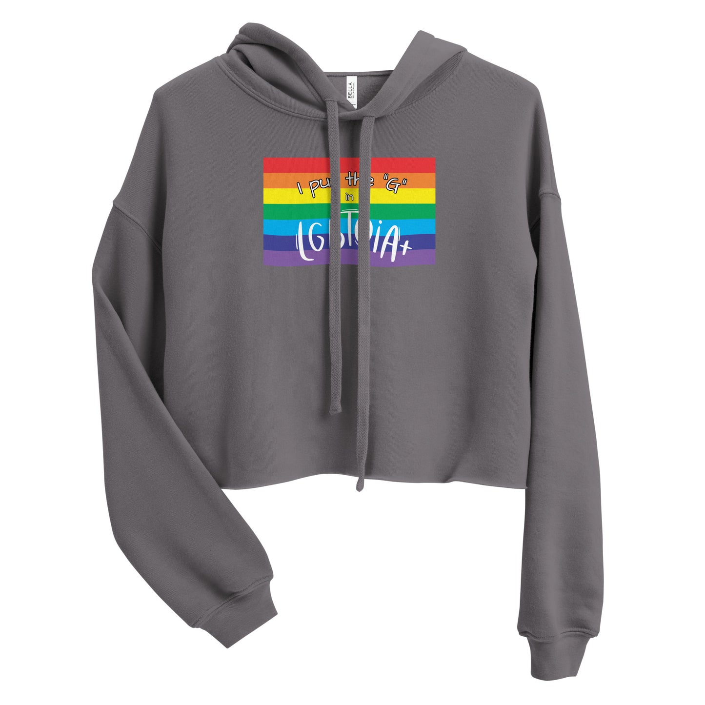 Women's Cropped Hoodie - "I Put the G in LGBTQIA+": Celebrate Identity and Inclusivity