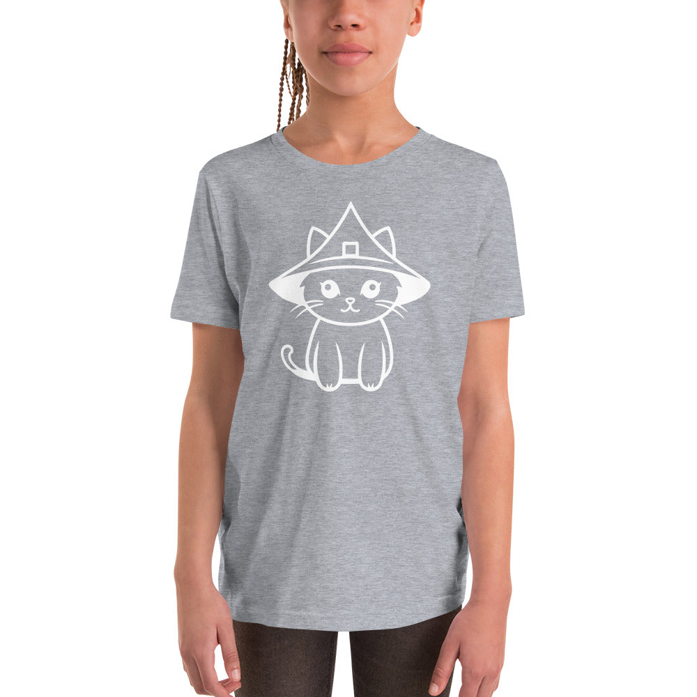 "Kitten in a Witch Hat" Youth Halloween T-Shirt: Embrace Whimsy and Magic with Adorable Style