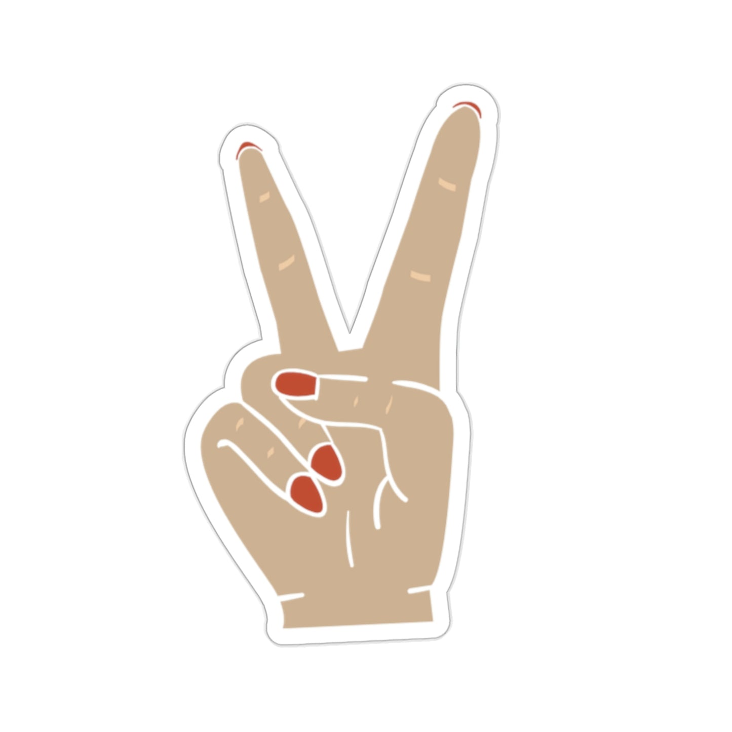 Finger Peace Sign Organic Summer Kiss Cut Sticker (Colorful Design, Multiple Sizes)