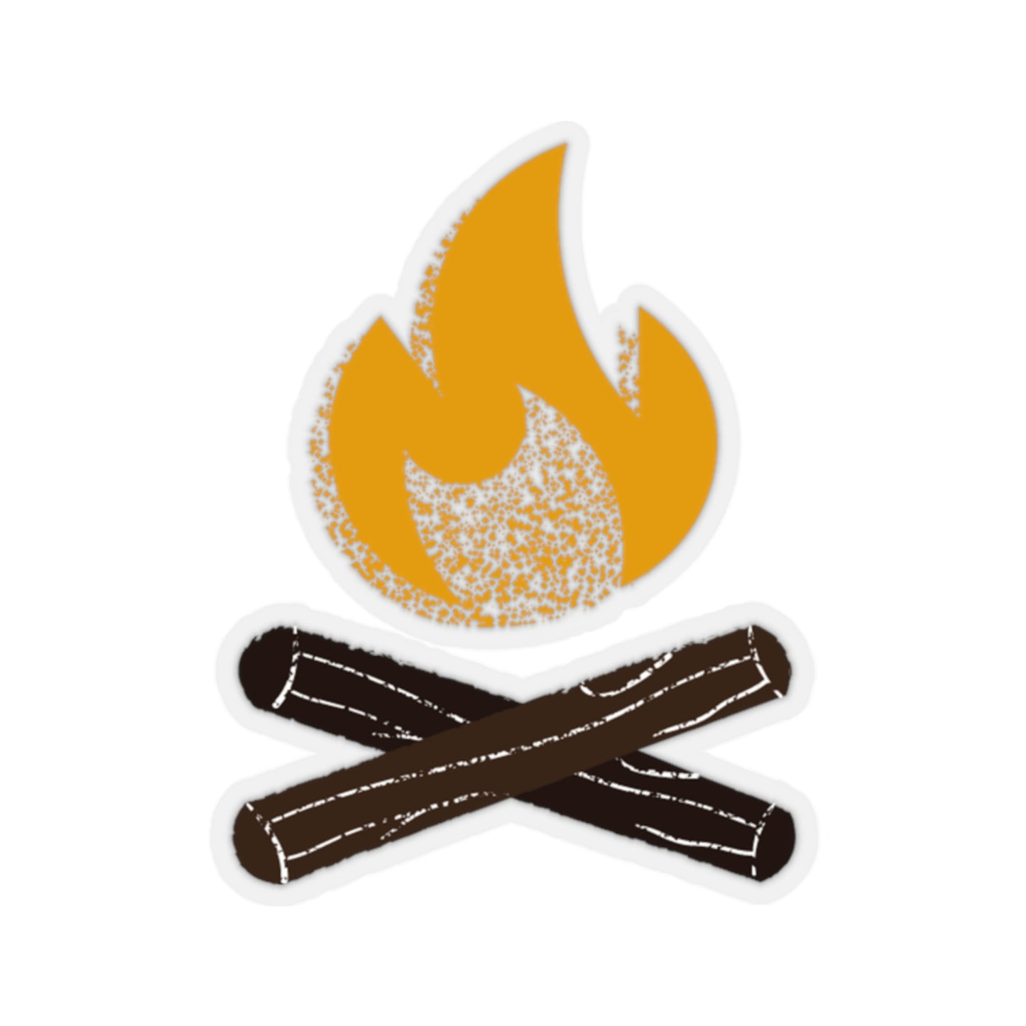 Campfire Camping Themed Kiss Cut Sticker