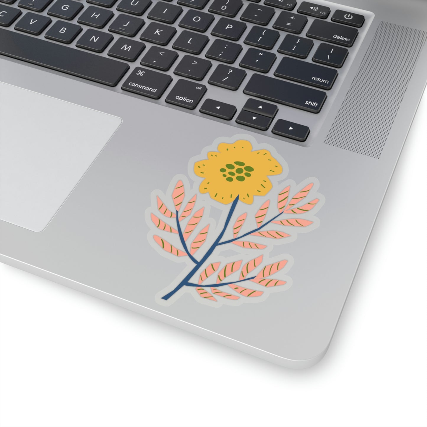 Orange Flower with Pink Leaves Organic Summer Kiss Cut Sticker