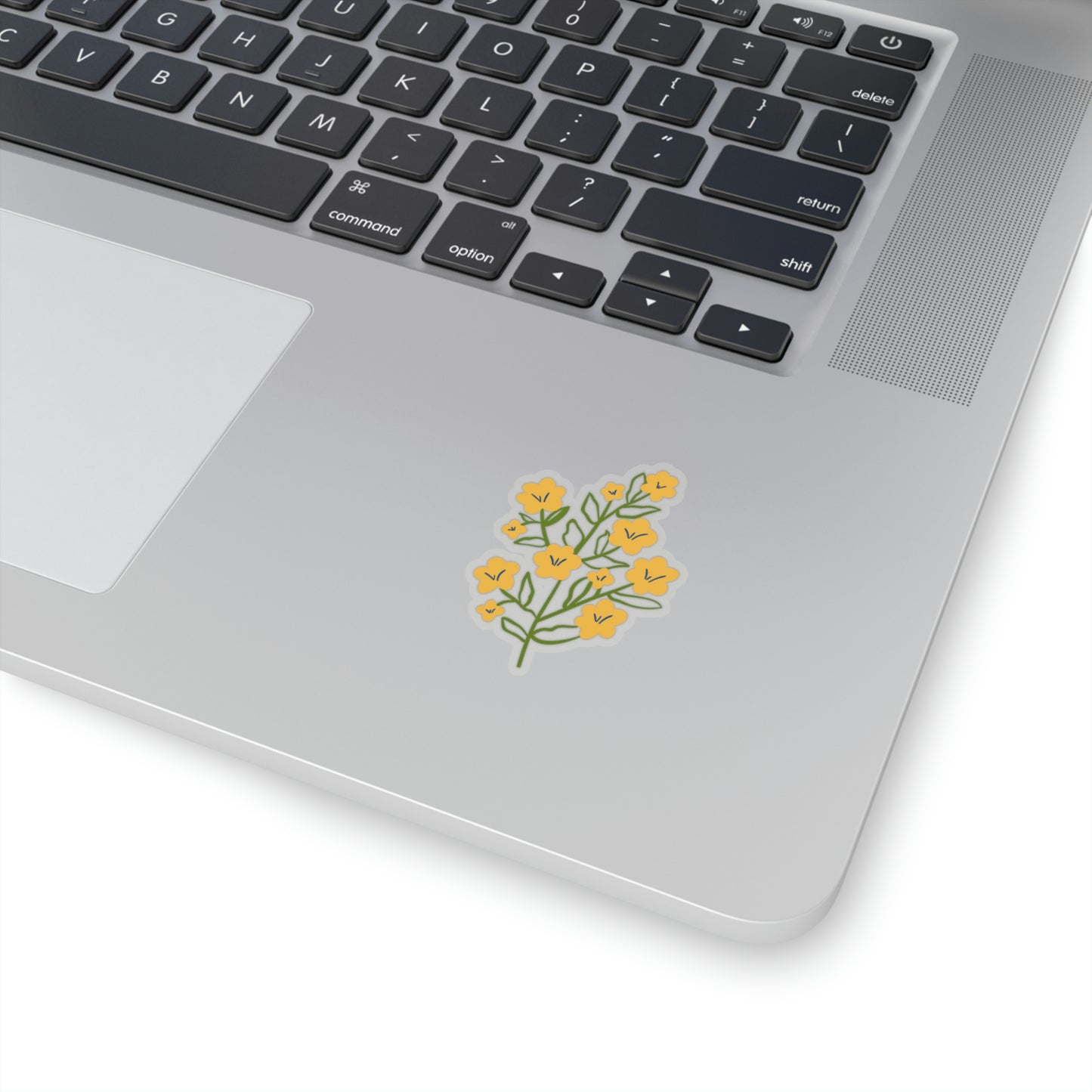 Organic Summer Kiss Cut Sticker (Yellow Flower Design, Multiple Sizes)