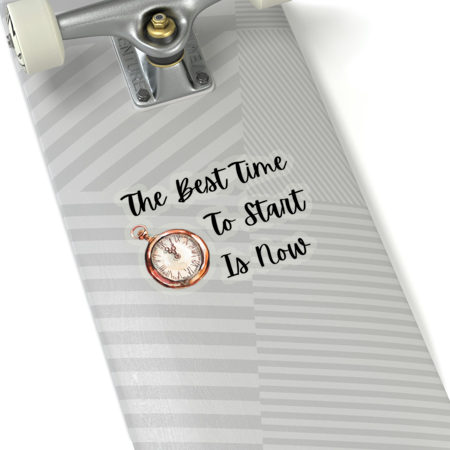 Kiss-Cut Sticker with "The Best Time to Start Is Now" Design