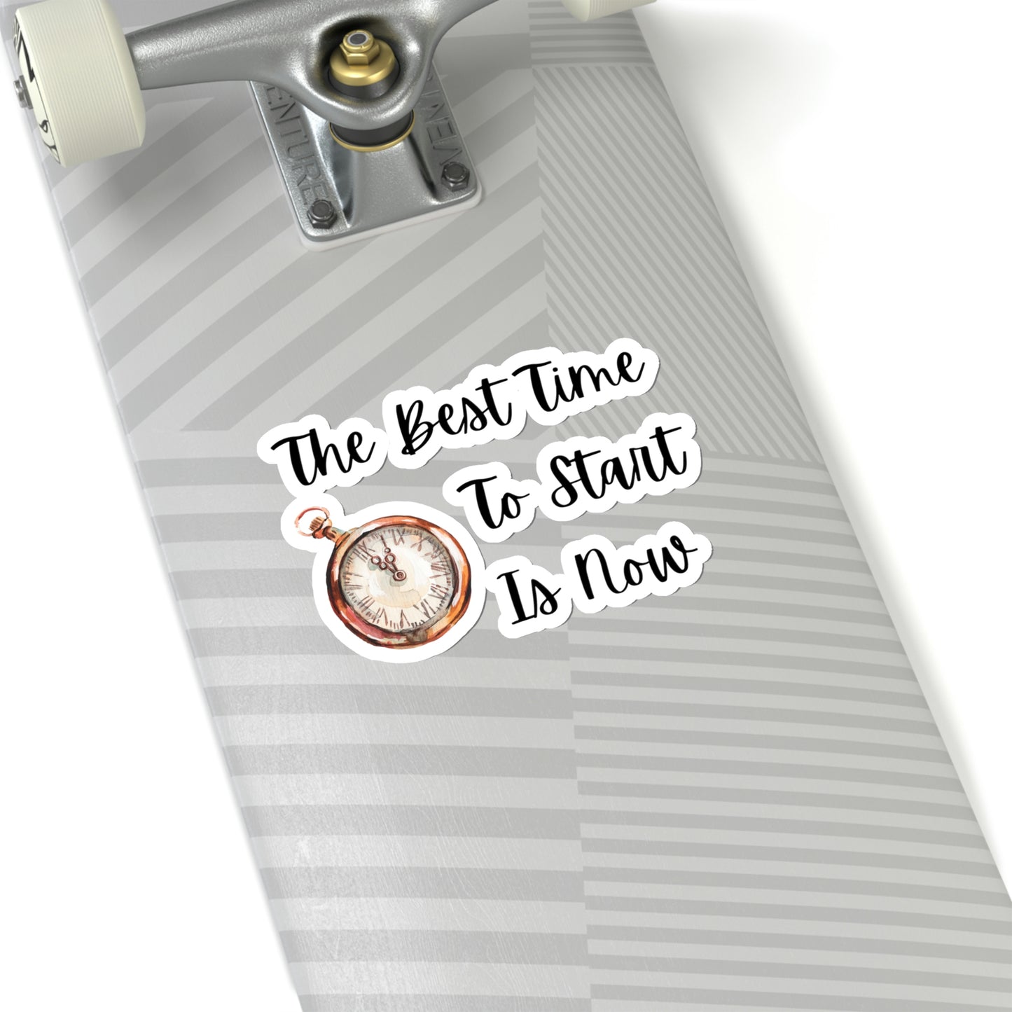 Kiss-Cut Sticker with "The Best Time to Start Is Now" Design