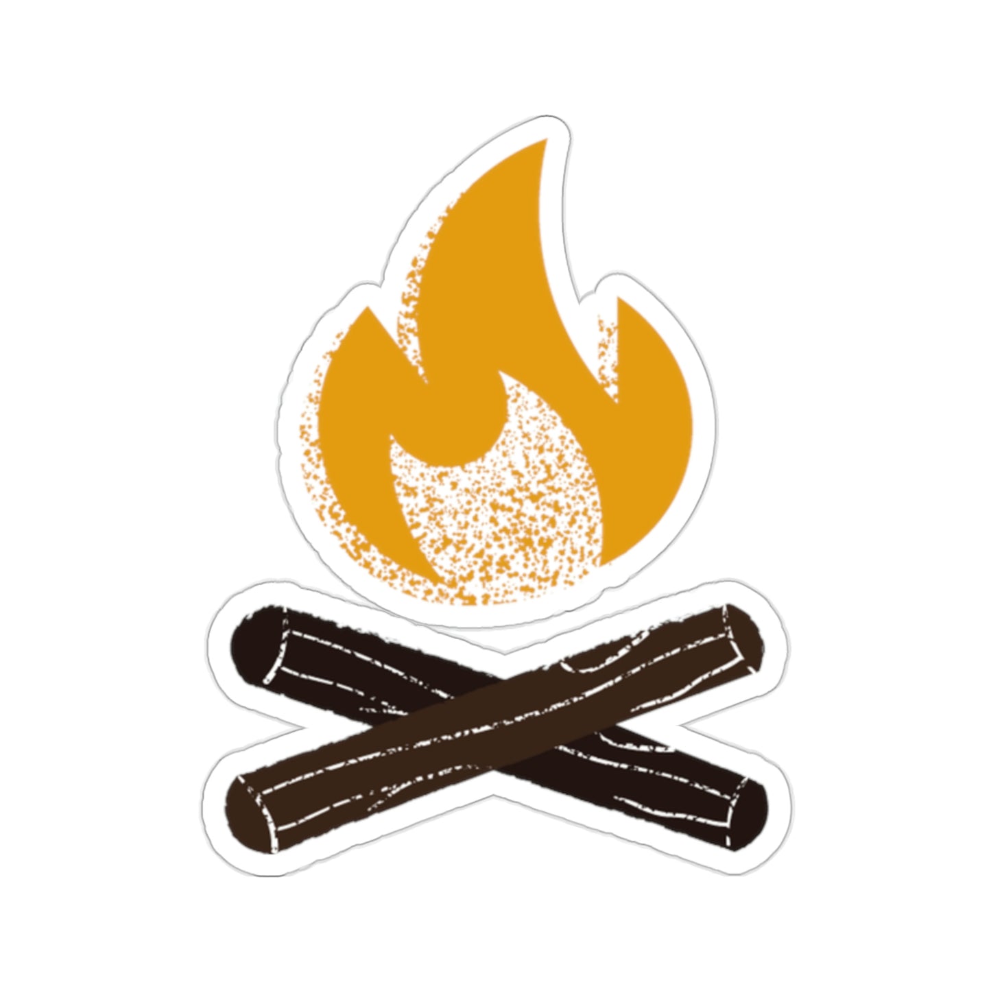 Campfire Camping Themed Kiss Cut Sticker