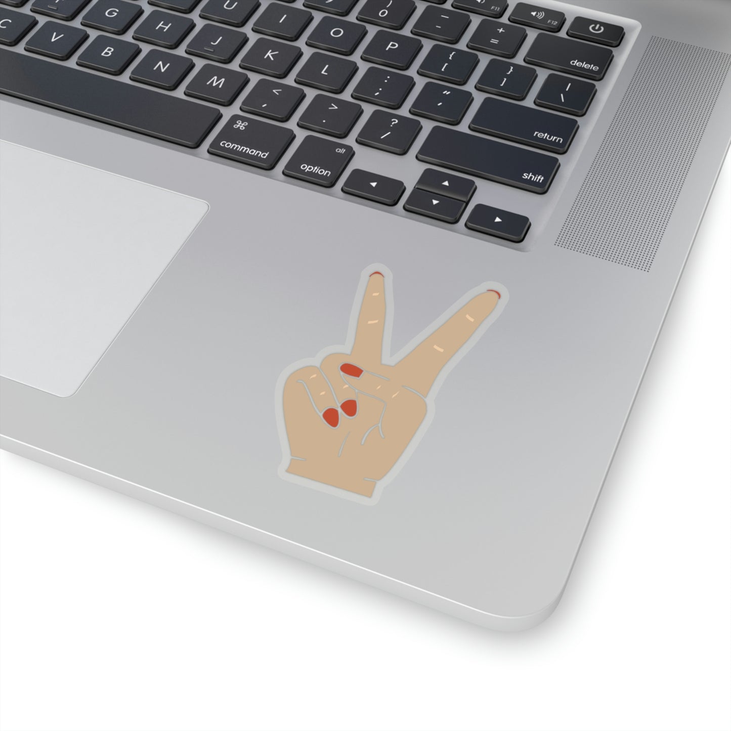 Finger Peace Sign Organic Summer Kiss Cut Sticker (Colorful Design, Multiple Sizes)