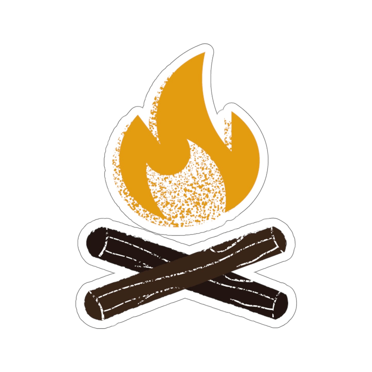 Campfire Camping Themed Kiss Cut Sticker