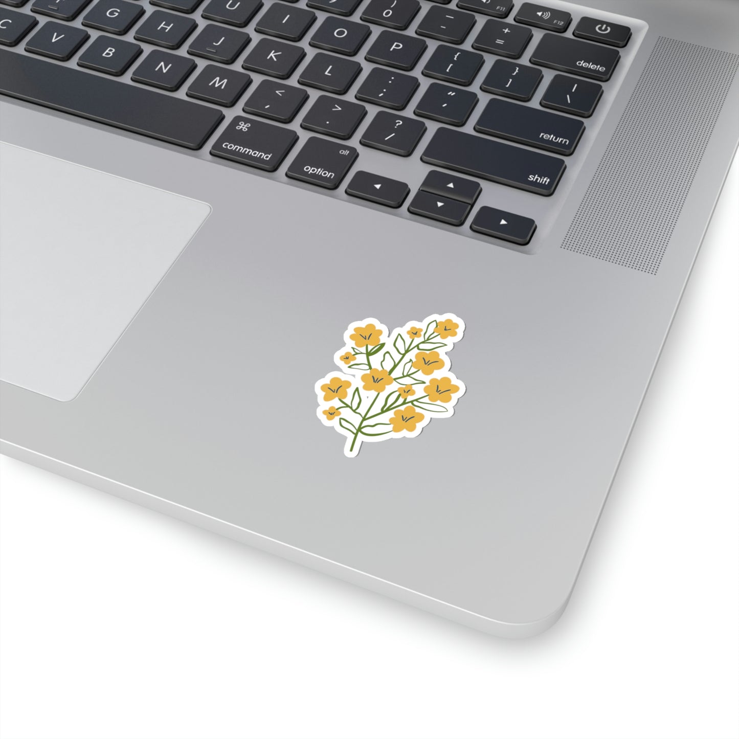 Organic Summer Kiss Cut Sticker (Yellow Flower Design, Multiple Sizes)