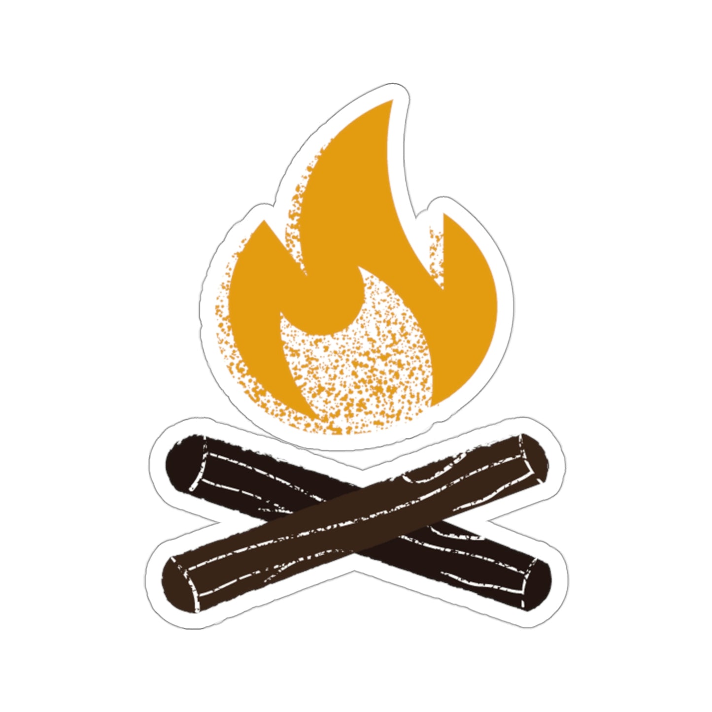 Campfire Camping Themed Kiss Cut Sticker