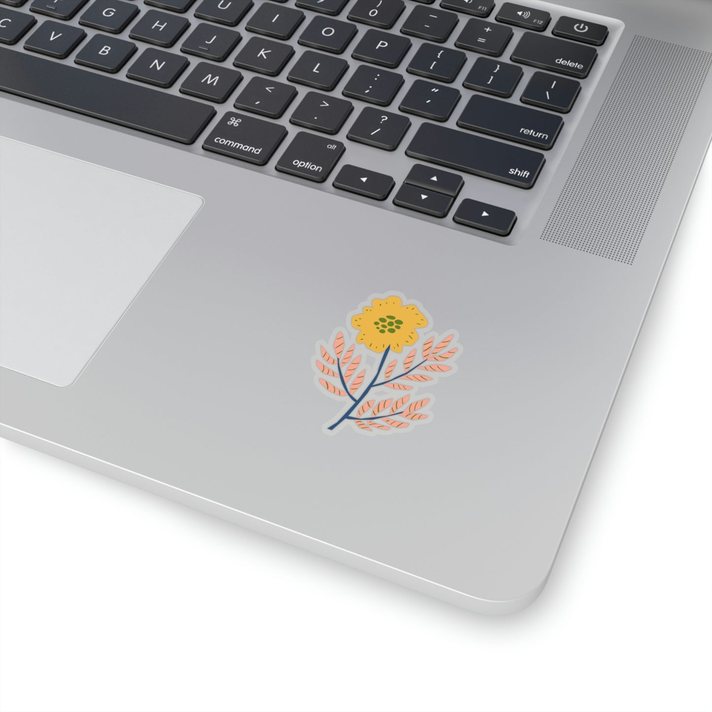 Orange Flower with Pink Leaves Organic Summer Kiss Cut Sticker