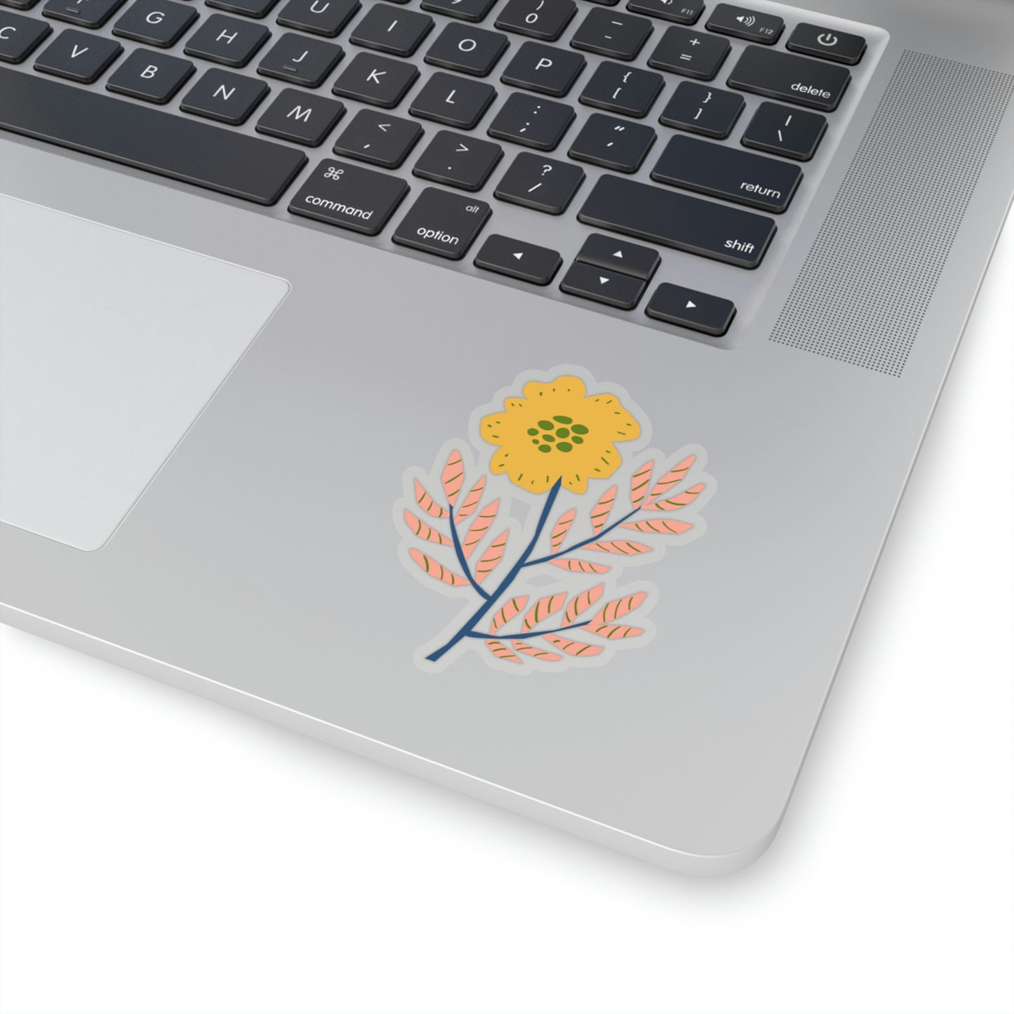 Orange Flower with Pink Leaves Organic Summer Kiss Cut Sticker