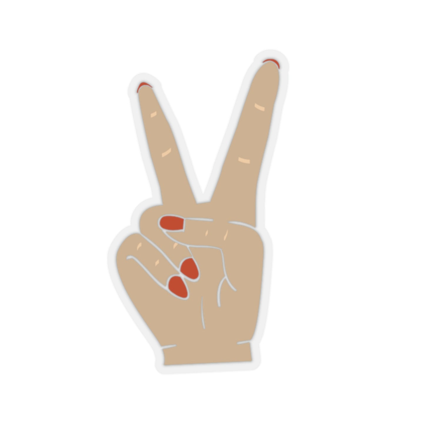 Finger Peace Sign Organic Summer Kiss Cut Sticker (Colorful Design, Multiple Sizes)